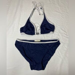 Michael Kors Deep Blue Bikini with White Trim